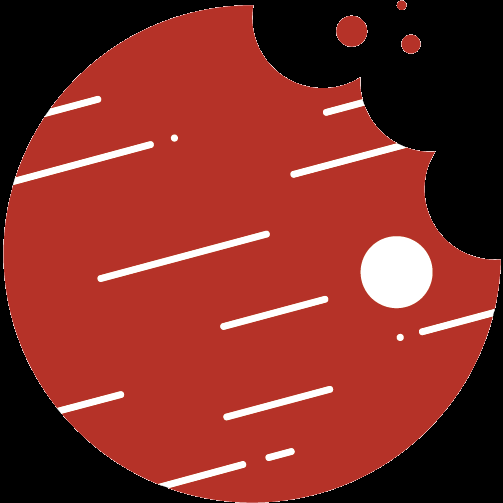 The astrobites logo, which features a cartoon of Jupiter with a bite taken out.